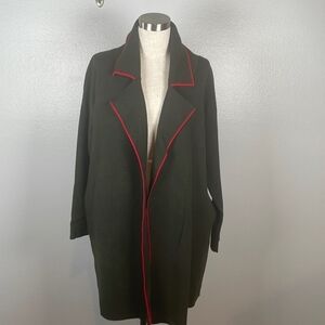 Zara Black and Red Trench Coat with Relaxed Fit